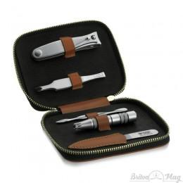 Маникюрный набор Dovo 407066 в кожаном чехле Маникюрный набор Dovo 407066 в кожаном чехле