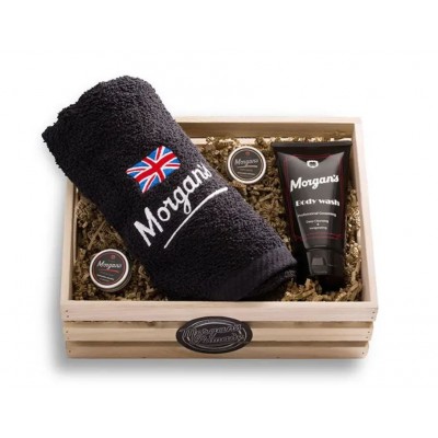 Подарочный набор полотенце, стайлинг и гель для душа Morgan's Wooden Wash Slatted Box