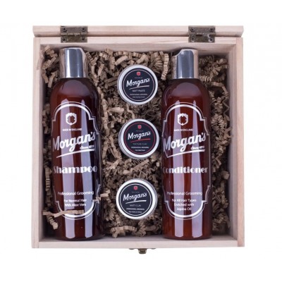 Подарочный набор ухода за волосами и стилизация Morgan's Wooden Shampoo & Style Box