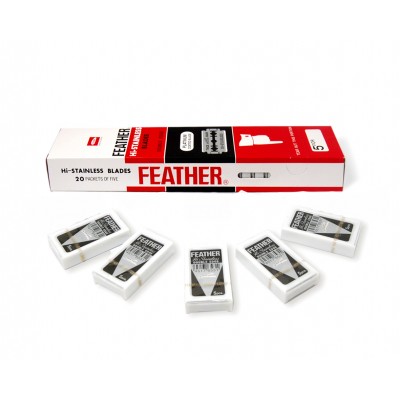 Лезвия для безопасной бритвы Feather New Hi-Stainless (25 лезвий) Лезвия для безопасной бритвы Feather New Hi-Stainless (25 лезвий)