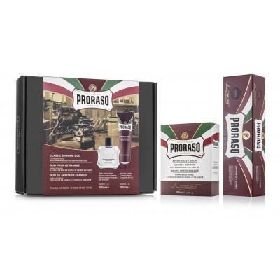 Подарочный набор для бритья Proraso Duo Pack Sandalwood (Cream +Balsam)
