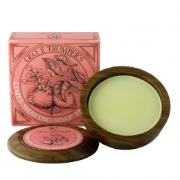Мыло для бритья Geo F Trumper Extract of Limes Hard Shaving Soap в чаше из дерева, 80 грамм