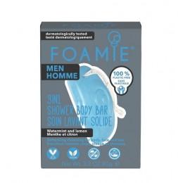 Чоловіче мило для душу 3 в 1 Foamie Shower Body Bar "Mint & Lemon", 90 грам Чоловіче мило для душу 3 в 1 Foamie Shower Body Bar "Mint & Lemon", 90 грам