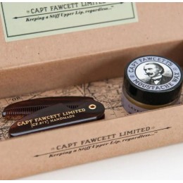 Подарочный набор для ухода за усами Captain Fawcett’s Wax Sandalwood and Moustache Comb