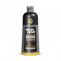 Шампунь для волос и бороды Nishman Hair & Beard Brown Shampoo 400 мл