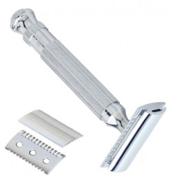 Станок для бритья Т-образный Pearl L-55 Chrome Closed comb & Open Comb Станок для бритья Т-образный Pearl L-55 Chrome Closed comb & Open Comb