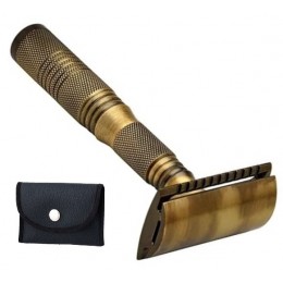 Станок для бритья Т-образный Pearl STR-99 & TRC-01 Travel Razor Antique Brass Closed Comb