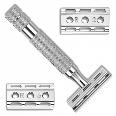 Станок для бритья Т-образный Rockwell 6C Double Edge Safety Razor White Chrome Станок для бритья Т-образный Rockwell 6C Double Edge Safety Razor White Chrome
